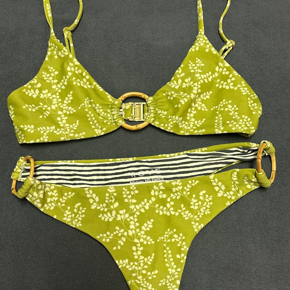 Rove Swim Green Floral Bikini Set